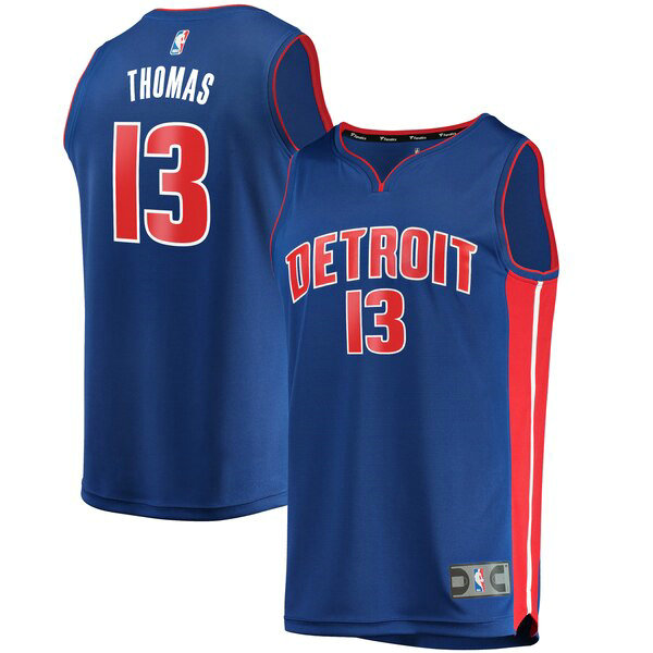 Maillot Detroit Pistons Homme Khyri Thomas 13 Icon Edition Bleu